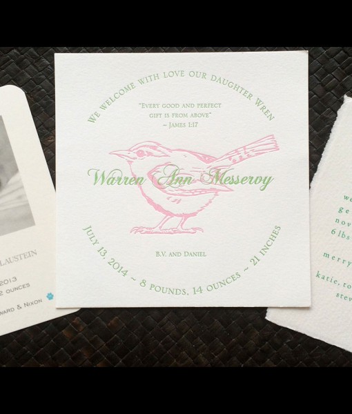 The Baby Announcement, Calligraphy & Mailed